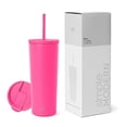 thumbnail image 1 of Vaso aislante moderno, sencillo, con tapa y pajita, 500 ml, 1 of 6