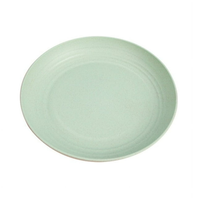Xiao Hua Plato de paja de trigo no frágil de 9.06 pulgadas - Juego de platos reutilizables - Apto para lavavajillas y microondas - Plato ligero, apto para cocina, camping, etc., 1 pieza, verde