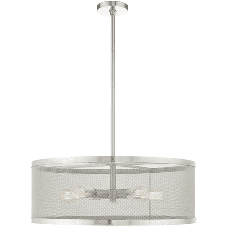

Brushed Nickel Tone Finish Chandeliers Steel Material Medium 18 Long 5 Light Fixture