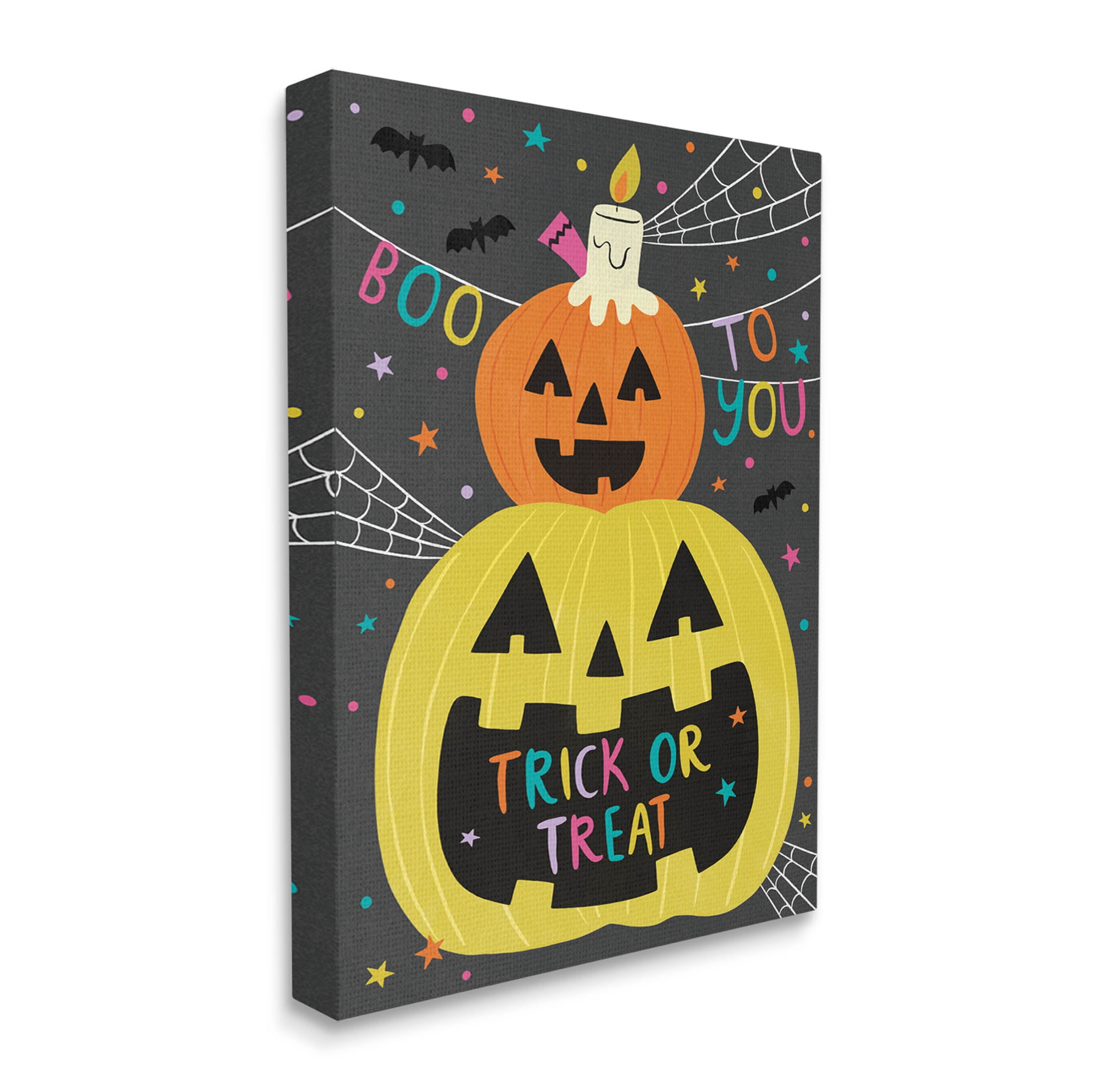 Stupell Industries Boo To You Fun Jack-O-Lanterns Graphic Art Gallery Wrapped Canvas Print Wall Art, Design by Lisa Barlow