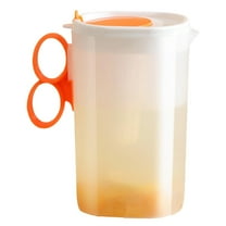 Hiroekza Water Pitcher with Lid and Spout 2.2L Eco-Friendly Plastic Carafe for Hot/Cold Beverages, Lemonade, Iced Tea Large Handle, Wide Mouth, Portable Design Orange