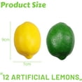 thumbnail image 2 of 12 Pcs Fake Lemons Pack, Artificial Yellow Lemons for Decoration Craft, Realistic Fake Limes Mixed Set Decoration Home Vase Fillers Fruit Bowl, Lifelike Faux Fruits Lemon Decor Photo Props, 2 of 7