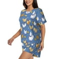 thumbnail image 5 of Sigee Chicken Family for Sleepwear Casual Pjs with Pockets Women's Pajamas Sets Shorts 2 Piece Short Sleeve Lounge Sets Large, 5 of 9