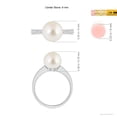 thumbnail image 5 of ANGARA South Sea Cultured Pearl Reverse Tapered Shank Ring in Platinum for Women | June Birthstone, Birthday, Anniversary, Jewelry Gift for Women | Pearl Ring, 5 of 8