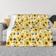 thumbnail image 1 of Fotbe Navy Blue Leaf Sunflower Manta de Franela con Estampado, Manta Ultrasuave para Cama, Sofá, Auto, Hipoalergénica y Antibolitas-80"x60", 1 of 6