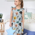 thumbnail image 4 of Balery Elephant Tree Camisón de princesa para niñas, pijama de algodón con mangas abullonadas, suave y bonito.-Medium, 4 of 6