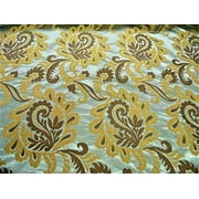 Yard Fabric Robert Allen Beacon Hill Portovenere Ocean Brown Silk Damask Floral ZJ16