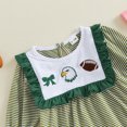 thumbnail image 5 of Cjfdfy Newborn Baby Girl Game Day Fall Outfit Animal Football Season Stripe Long Sleeve Ruffled Bow Collar Romper Infant Cute My First Football Season Fall Winter Clothes 0-18M, 5 of 9