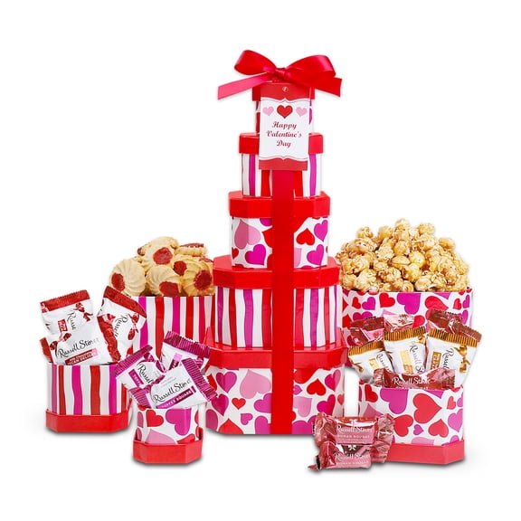 Russell Stover Chocolate Wishes Gift Tower by Alder Creek Gift Baskets (7 Items)