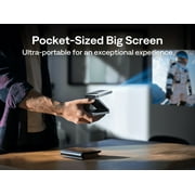 Aurzen ZIP Tri-Fold Portable Mini DLP Projector, Pocket-Sized, Instant Focus, 5H Battery | 5,000mAh Fast Charging, Zero-Lag Screen Mirroring, Full-Screen Display for Indoor/Outdoor Movies,Grey