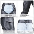 thumbnail image 6 of Dream Apparel Black Motorcycle Leather Chaps for Men Women Riding Black Split Leather Chaps Biker Chap Pants W/ Mesh Lining, 6 of 10