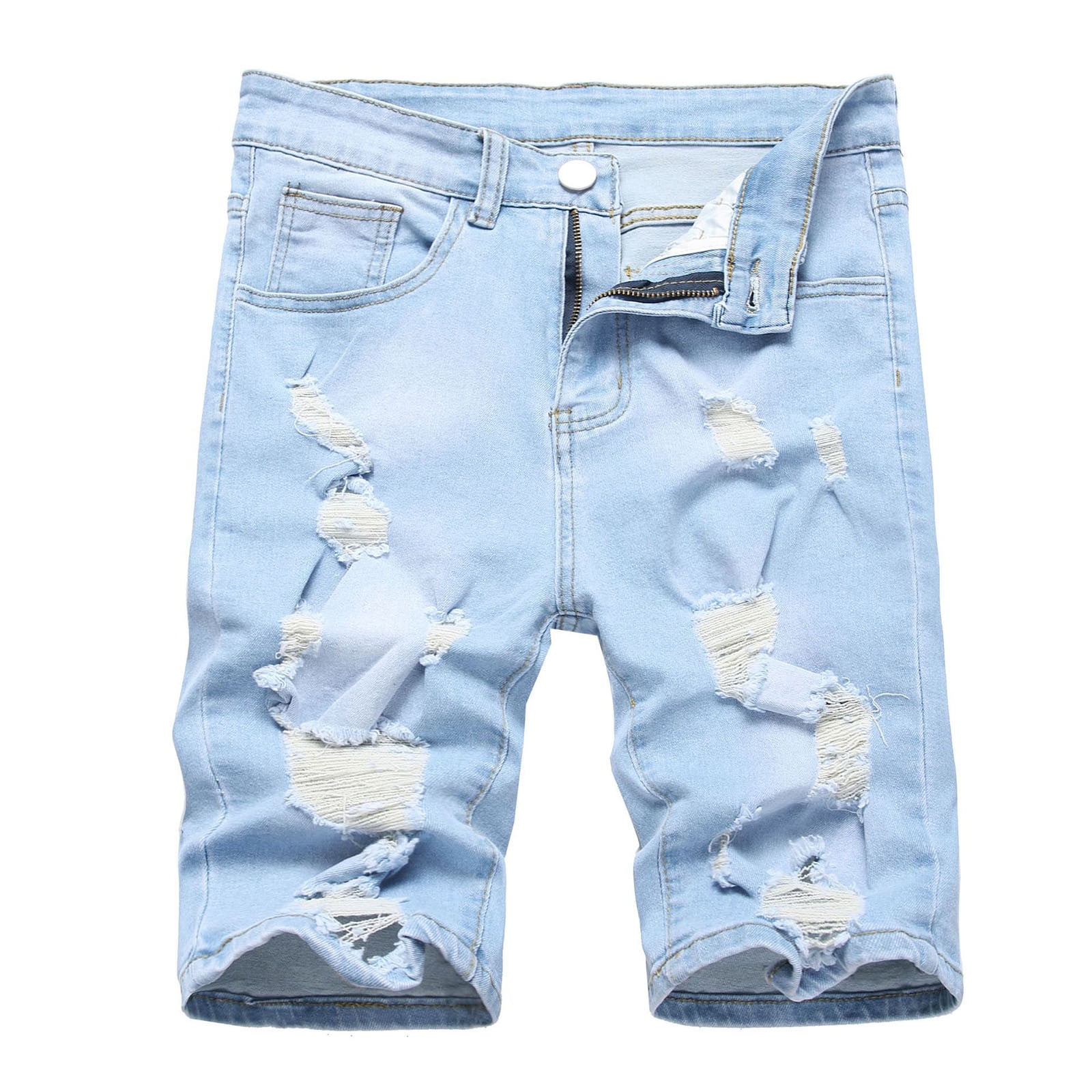 JXMVOJ Men's Ripped Denim Shorts & Jeans Mid-length Pants
