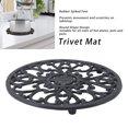 thumbnail image 3 of Tapis de Couette Sculpté, Pieds à Pointes en Caoutchouc Durable Forme Ronde Fer Robuste Pot de Chaleur Large Application pour Poêle, 3 of 8