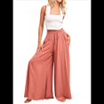 thumbnail image 1 of Pantalones Casuales de Cintura Alta para Mujer, de Color Liso, Largos y Anchos, con Bolsillos, para y Otoño. Naranja Rojo L, 1 of 10