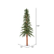 Vickerman 9' Natural Alpine Artificial Christmas Tree, Warm White LED Lights - Faux Christmas Tree - Seasonal Indoor Home Decor