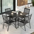 thumbnail image 3 of Nuu Garden Outdoor Patio Chair Set of 4 Bistro and Dining Chairs, Powder-coated Finish and Iron Frame, for Outdoor and Indoor Space, Patio, Deck, Garden, Backyard, Balcony, Black, 3 of 10