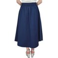 thumbnail image 6 of Bimba Women's Denim A-line Elastic Waist Designer Skirt With Front Button-S, 6 of 6
