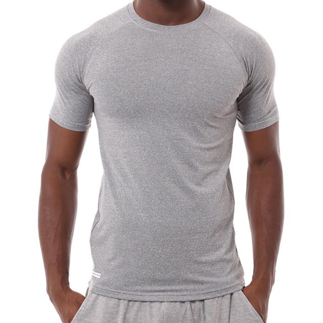 CAROOTU T-shirt d'Entraînement de Basketball Respirant pour Hommes Col Rond Manches Courtes Extensible Nouveau