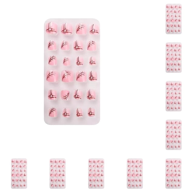 Vogacara 1 Juego de envolturas navideñas para uñas, Prensa en las uñas para niños, dibujos animados, patrón encantador, Kit de manicura PNT-16-09 10piezas