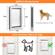 Pet Dog Flap Dual Entry Door Magnetic Aluminum Locking Sliding Screen Gate Frame