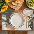 thumbnail image 2 of Vintage Sage Green Orange Placemats for Dinning Table Set of 4, Modern Abstract Art Burlap Kitchen Place Mats Waterproof Cloth Table Mats, Indoor Outdoor Placemats Easy Clean Dinner Decor, 2 of 8