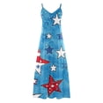 thumbnail image 5 of Viikei Summer Dresses for Women,Women's Summer Print Casual Loose Sleevless V-Neck Dress Blue XXL, 5 of 5