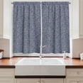 thumbnail image 2 of Ambesonne Geometric Kitchen Curtains, Interweaved Stripes, 55"x39", Purple Grey and Coconut, 2 of 3