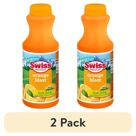 (2 pack) Swiss Premium Orange Blast Drink - 1 Pint Plastic Bottle