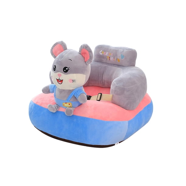 Sofá Dibujos Animados para Niña Sofá Perezoso para Bebé Silla para Bebé Que Aprende A Sentarse Lindo Y Pequeño Sofá La Carcasa Cuero No Contiene Rellenos (ratón Sonriente)