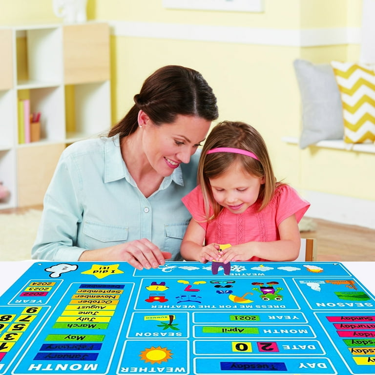 ALIMARO My First Daily Calendar Felt-Board for Toddlers Today Calendar  Chart Hanging Board for Wall Date Weather Season Month Preschool  Educational Early Learning Play Felt-Board Kit - Walmart.com
