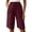 w93# Red400, variant on Womens Linen Pants Knee Length Solid Color Wide Leg Casual Summer Shorts Breathable Lightweight Straight Leg Casual Loose Bermuda Shorts Baggy Trousers Stylish Joggers,Red,S