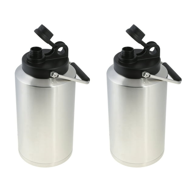 Ozark Trail 1 Gallon Double-wall Vacuum-sealed Stainless Steel Water Jug New Lid 2 Pack