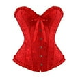 thumbnail image 5 of Corset Tops for Women, Bustier Shapewear Lingerie, Lace Waist Push Up Bodysuit (Red,5XL), 5 of 5