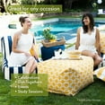 thumbnail image 5 of Majestic Home Goods Indoor Outdoor Treated Polyester Chocolate Plantation Ottoman Pouf, 5 of 6