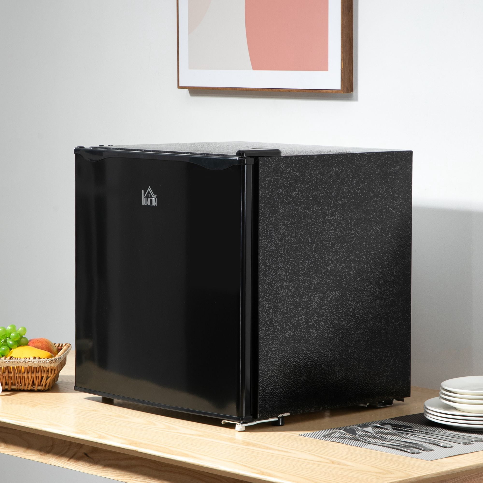 1.1 Cu Ft Compact Upright Freezer for Countertop, Reversible Door & Adjustable Shelves, Ideal for Dorm, Office, or Home Use in Black