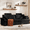 Black, variant on 87" Cloud Comfy Sofa Couch with Deep Seat and Thick Cushion, Corduroy Upholstered Fabric Soft Couch for Living Room Office, Black (Includes Headrest)