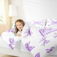 thumbnail image 4 of Manfei Dreamy Purple Bowknot Full Size Comforter Sets for Girl, Kawaii Initial M Letter Bedding Comforter Set, Princess Style Reversible Bedding Sets, Microfiber Bedroom Decor, 3 Pieces, 4 of 8