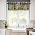 thumbnail image 3 of Merry Christmas Red Truck Kitchen Curtains and Valances Set, Vintage Green Plaid Gift Snowflake Rod Pocket Window Valance Window Curtain Panels for Living Room Bedroom Laundry, 27.5x36in, 3 Pieces, 3 of 7