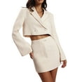 thumbnail image 4 of SAYOO Women Business Coat, Long Sleeve Solid Color Short Tops Casual Office Street Jacket, 4 of 9