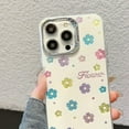 thumbnail image 2 of Designed for iPhone Case,Cute Flower Pattern(Electroplated Lens Protector Side Button) Shockproof Protective Cover Phone Case (iPhone 15,White), 2 of 5