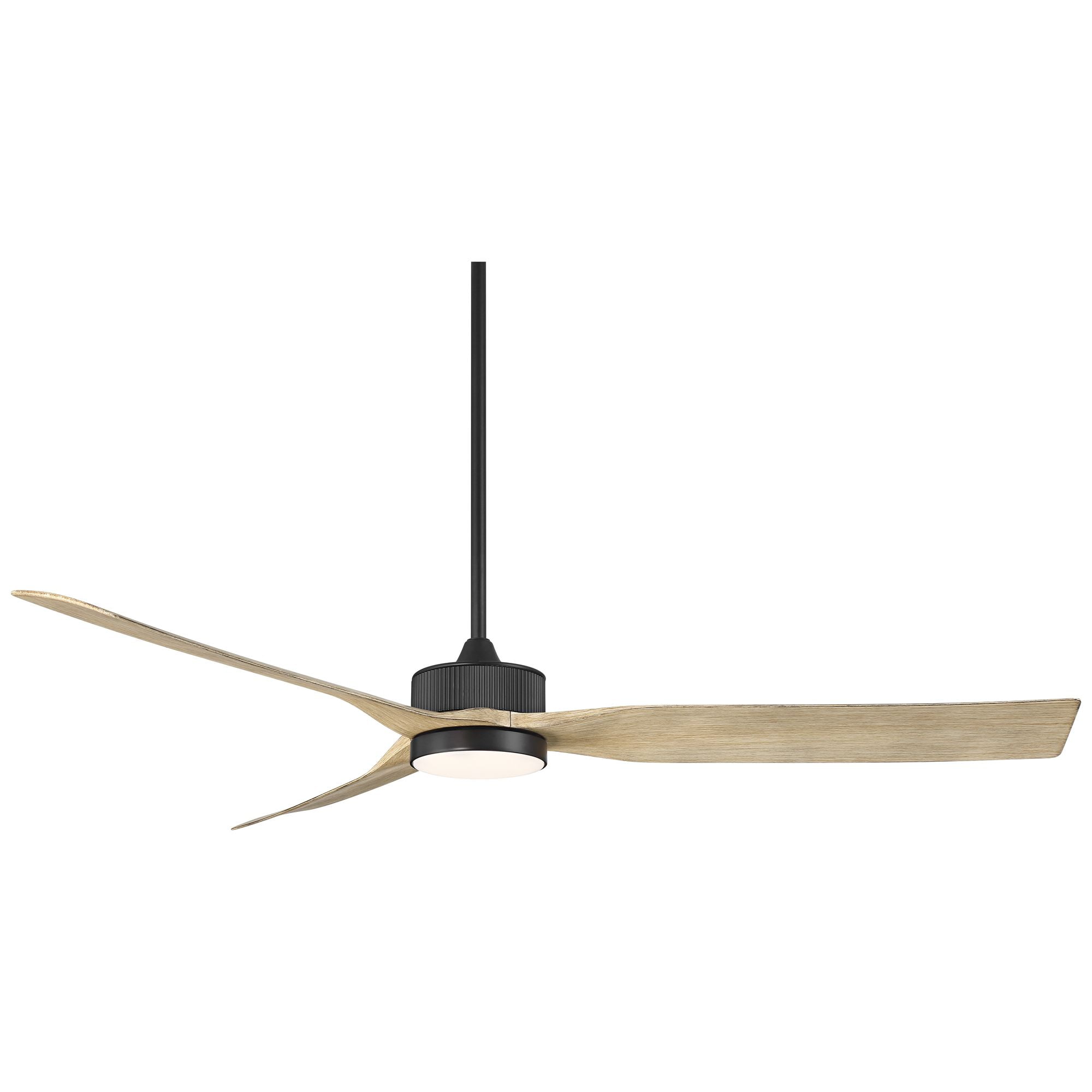 Casa Vieja 60" Montage Farmhouse Rustic Indoor Outdoor Ceiling Fan 3 Blade LED Light Remote Control Matte Black Finish Damp Rated