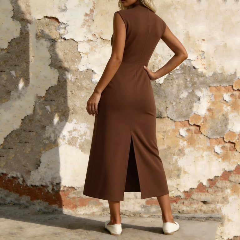 brown midi summer dress ClodeEU Women's Mock Neck Sleeveless Bodycon ,Solid Color Spring Slim Fit Dress Army Green,Women's Plus XXL Rare Editions Christmas dress,black priority-04-posy-pirouette-one-shoulder-ankle-gown-cream-cream while the convenient side Size:2Extra-Large