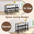 thumbnail image 6 of 4 Pieces Dining Table Set, Extra Long Bar Table Set with 3 Upholstered Stools, Kitchen Tables Set for Small Spaces, Breakfast Nook, Dining Room, Restaurant, White, 6 of 10