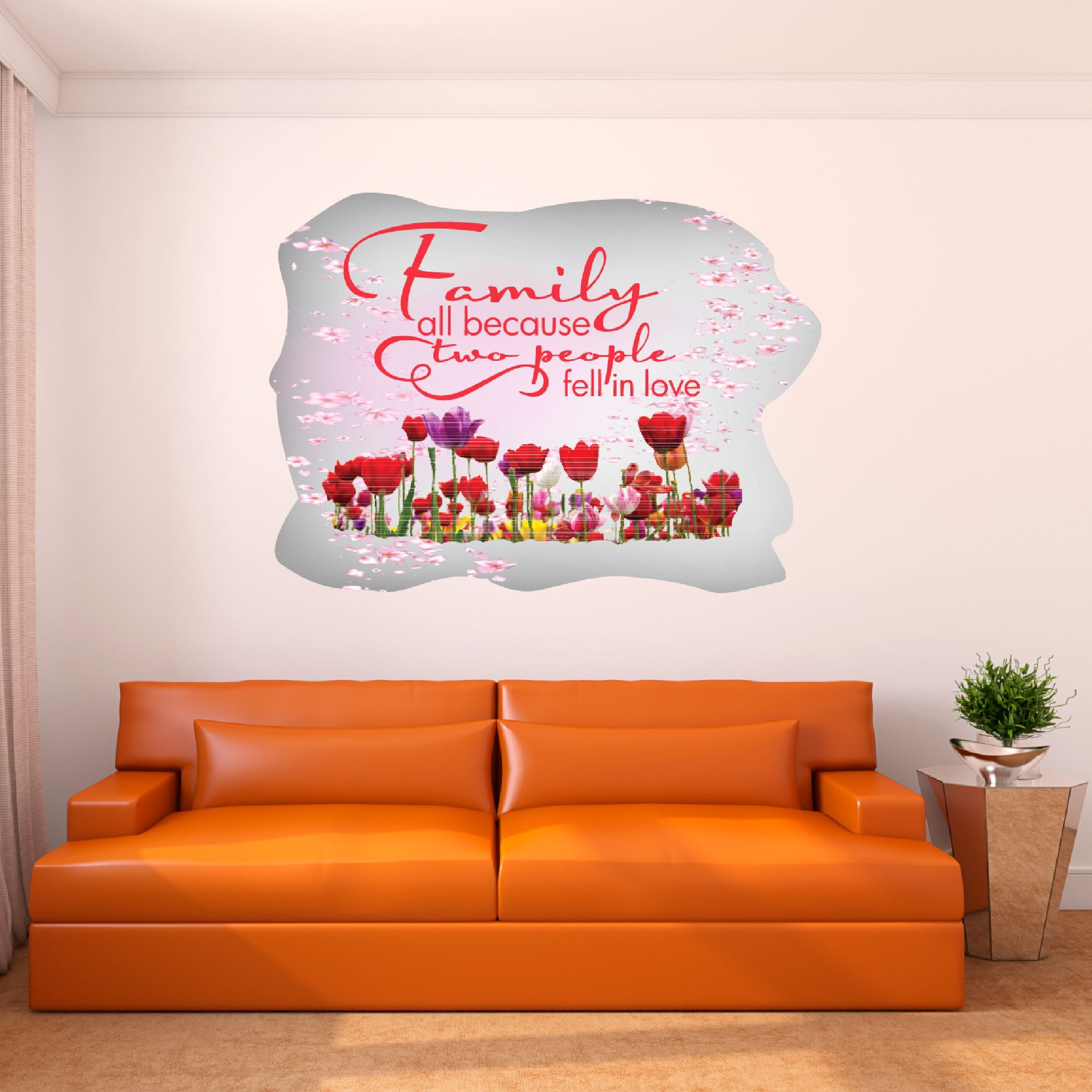 Watercolor Decal All Because Two People Fell In Love Home Wall Decal