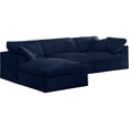 thumbnail image 5 of Meridian Furniture Cozy Navy Velvet Overstuffed Modular Sectional, 5 of 13