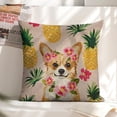 thumbnail image 6 of dog pineapple flower linen toss pillowcase decoration pillowcase gifting preferred 18x18 inch cushion cover sofa pillowcase sofa bedroom living room car, 6 of 8