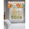 thumbnail image 3 of Fall Orange Green Pumpkin Valances for Windows Sunflower Maple Leaf Linen Kitchen Valance Curtain Rod Pocket Small Curtains for Cafe Bathroom Laundry Basement 60" x 18", 3 of 8