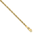 thumbnail image 1 of Real 14kt Yellow Gold 2.5mm Extra-Light Diamond Cut Rope Chain Chain Bracelet; for Adults and Teens; for Women and Men, 1 of 4