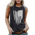 thumbnail image 2 of Spring Tops for Women Womens Sleeveless Tops Fashion Women O-Neck Independence Day Flag Print Tank Tops Shirts Gifts for Women, 2 of 4
