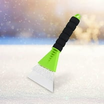 Kumdkd Snow Shovel with Ice Scraper - Compact ABS Car Snow Removal Tool for Windshields & Driveways (Non-Slip Handle, Glovebox Storage)